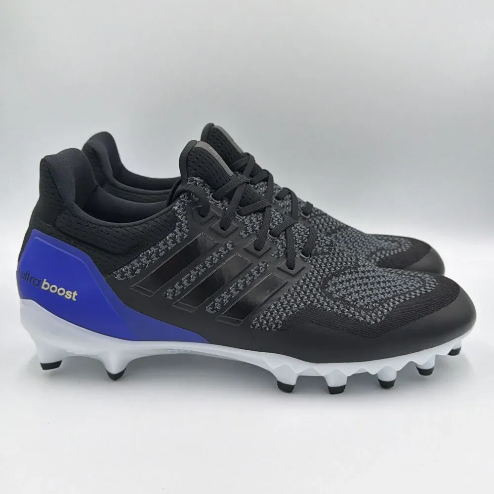 adidas Ultraboost Boost Football Cleats Mens Black Sneakers Athletic Shoes Sz 13
